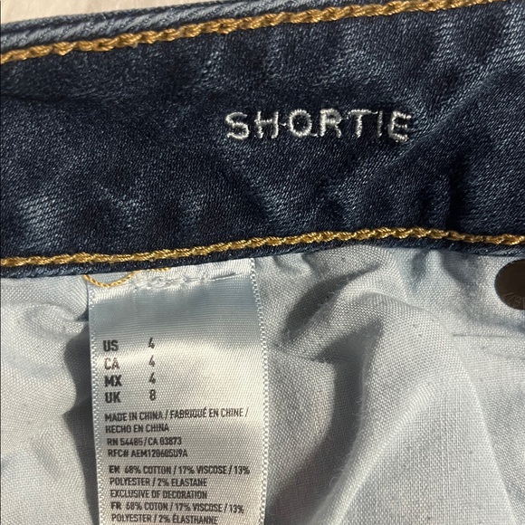 American Eagle Outfitters Dark Blue Jean Shorts - Picture 3 of 4